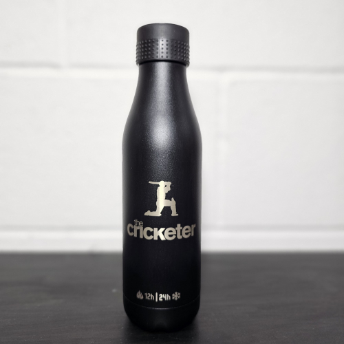Cricketer Logo Water Bottle - black