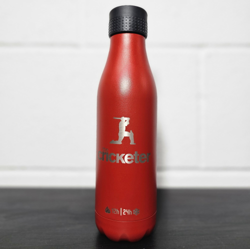 Cricketer Logo Water Bottle - red